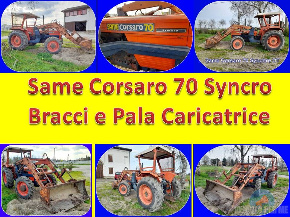 Trattore Agricolo Corsaro 70 Synchro DT con Bracci e Pala Anteriore.  Machineryscanner